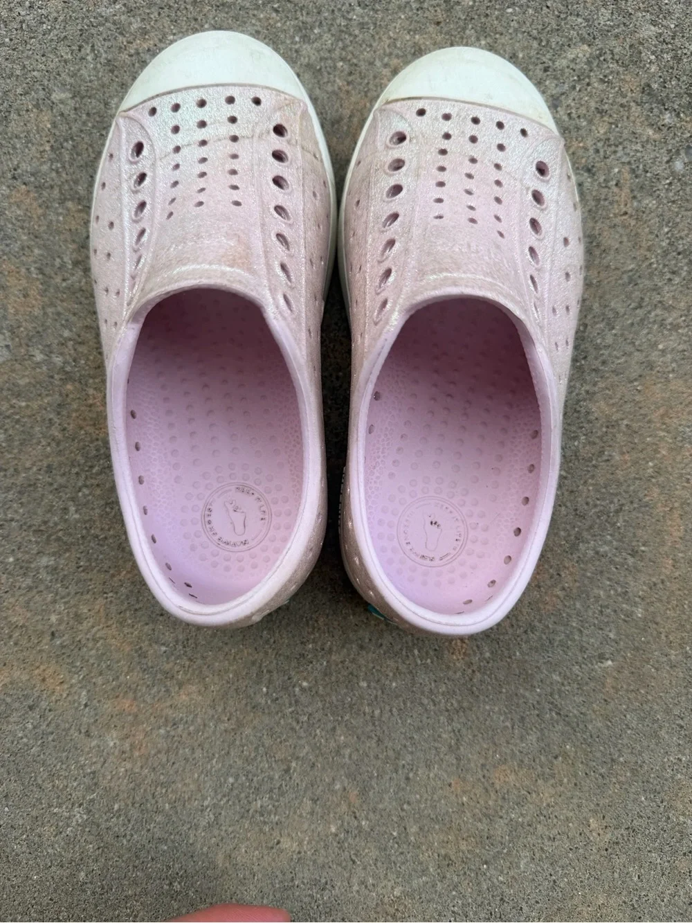 Native Shoes Pink Slip-On Kids Water Shoes with White Toe Cap